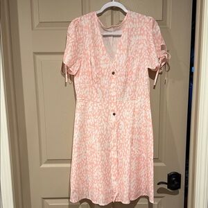 Pink and White Patterned Dress